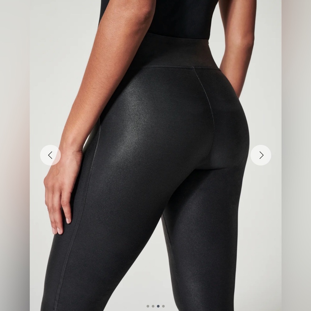 Black High-Waisted Spanx Faux Leather Leggings